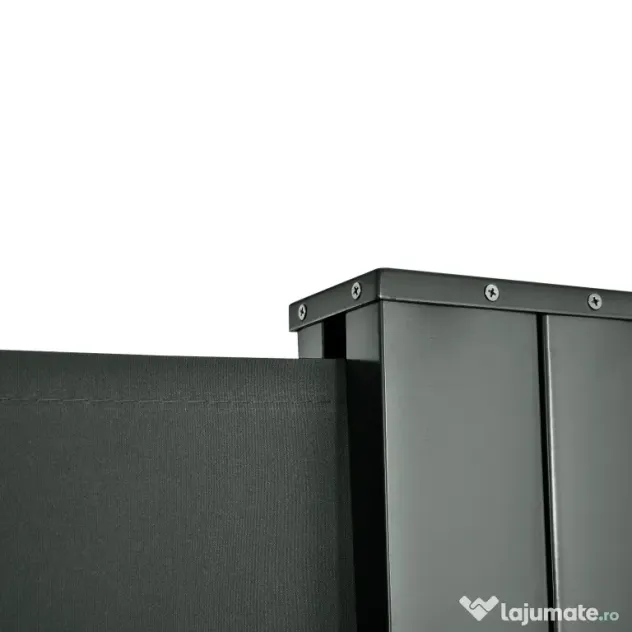 Outsunny Prelată Laterală Retractabilă cu Mâner, Separator Grădină din Metal și Poliester 180 g/m², Anti UV, pentru Intimitate în Exterior, pentru Balcon sau Grădină, 600x180 cm, Gri