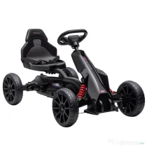 HOMCOM kart cu pedale pentru copii, scaun reglabil 4 poziții, roți EVA, 100 x 58 x 58,5 cm, negru