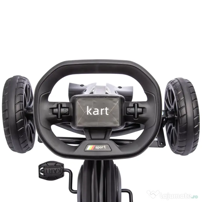 HOMCOM kart cu pedale pentru copii, scaun reglabil 4 poziții, roți EVA, 100 x 58 x 58,5 cm, negru