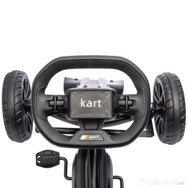 HOMCOM kart cu pedale pentru copii, scaun reglabil 4 poziții, roți EVA, 100 x 58 x 58,5 cm, negru
