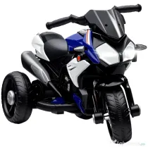 HOMCOM Motocicletă Electrică pentru Copii 3-5 Ani Max. 25kg cu Lumini, Muzică, Baterie 6V și Viteză 3km/h, 86x42x52 cm, Albastră