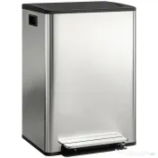 HOMCOM Coș de Gunoi cu Pedală cu 2 Compartimente de 30L, Capac Amortizat și Galeți Detașabili, Oțel Inoxidabil, Argintiu