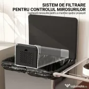 HOMCOM Coș de Gunoi cu Pedală cu 2 Compartimente de 30L, Capac Amortizat și Galeți Detașabili, Oțel Inoxidabil, Argintiu