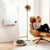 HOMCOM Aerotermă Ceramică 2000W de Perete cu 3 Moduri, Temperatură Reglabilă, Temporizator, Telecomandă, Blocare pentru Copii, Alb