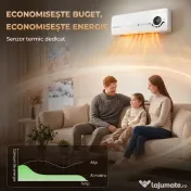 HOMCOM Aerotermă Ceramică 2000W de Perete cu 3 Moduri, Temperatură Reglabilă, Temporizator, Telecomandă, Blocare pentru Copii, Alb