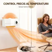 HOMCOM Aerotermă Ceramică 2000W de Perete cu 3 Moduri, Temperatură Reglabilă, Temporizator, Telecomandă, Blocare pentru Copii, Alb