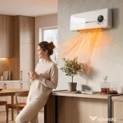 HOMCOM Aerotermă Ceramică 2000W de Perete cu 3 Moduri, Temperatură Reglabilă, Temporizator, Telecomandă, Blocare pentru Copii, Alb
