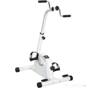 SPORTNOW Bicicletă de Cameră pentru Brațe și Picioare, Pedalieră pentru Reabilitare cu Înălțime Reglabilă, Ecran LCD, Rezistență Reglabilă și Pedale de Masaj, pentru Seniori, Alb 