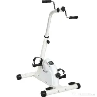 SPORTNOW Bicicletă de Cameră pentru Brațe și Picioare, Pedalieră pentru Reabilitare cu Înălțime Reglabilă, Ecran LCD, Rezistență Reglabilă și Pedale de Masaj, pentru Seniori, Alb 