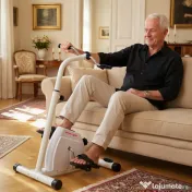 SPORTNOW Bicicletă de Cameră pentru Brațe și Picioare, Pedalieră pentru Reabilitare cu Înălțime Reglabilă, Ecran LCD, Rezistență Reglabilă și Pedale de Masaj, pentru Seniori, Alb 