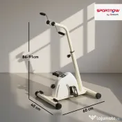 SPORTNOW Bicicletă de Cameră pentru Brațe și Picioare, Pedalieră pentru Reabilitare cu Înălțime Reglabilă, Ecran LCD, Rezistență Reglabilă și Pedale de Masaj, pentru Seniori, Alb 
