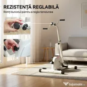 SPORTNOW Bicicletă de Cameră pentru Brațe și Picioare, Pedalieră pentru Reabilitare cu Înălțime Reglabilă, Ecran LCD, Rezistență Reglabilă și Pedale de Masaj, pentru Seniori, Alb 