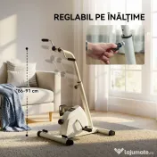 SPORTNOW Bicicletă de Cameră pentru Brațe și Picioare, Pedalieră pentru Reabilitare cu Înălțime Reglabilă, Ecran LCD, Rezistență Reglabilă și Pedale de Masaj, pentru Seniori, Alb 