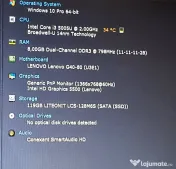 De vanzare laptop Lenovo--Intel i3-5005U--SSD 120 GB--8GB RAM--Baterie 5 ore
