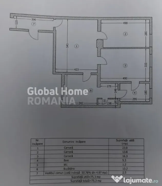 3 Camere 76 mp | Universitate - J.L. Calderon | Fara Risc sa