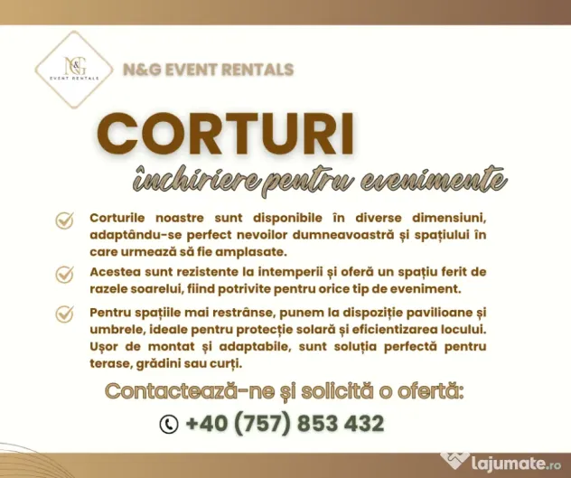 Corturi închiriere evenimente