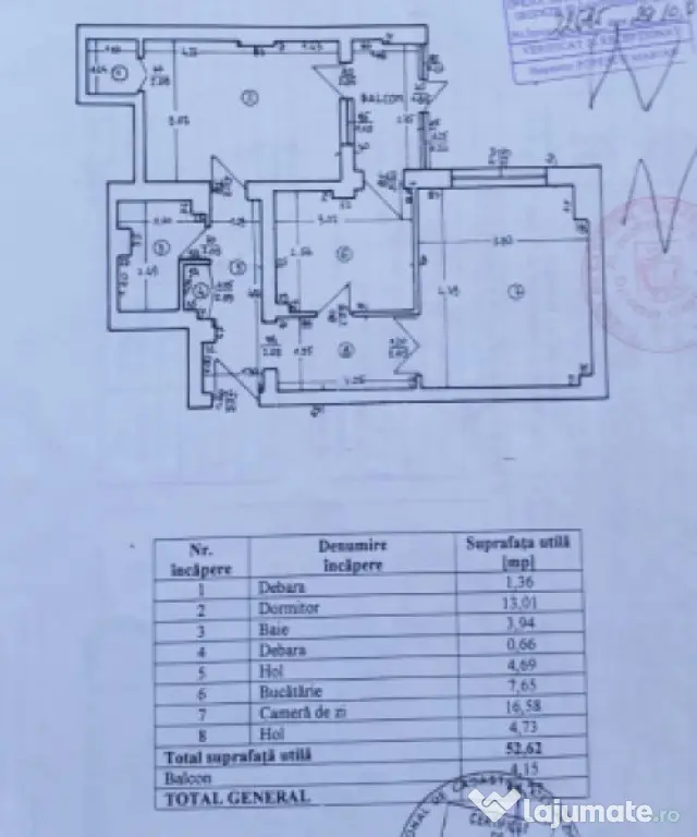 Apartament, 2 camere decomandat, zonă ultracentrală, 56,77