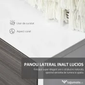 HOMCOM Dulap multifuncțional din lemn pentru camera de zi, bucătărie, birou cu deschidere prin apăsare, 117x36x74cm - alb/ gri închis