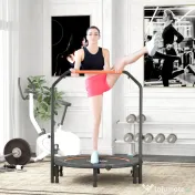 HOMCOM Trambulină Fitness Mini Pliabilă 45", cu Mâner Reglabil din Spumă, Portocaliu