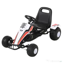 HOMCOM Gokart cu pedale pentru copii 3-6 ani scaun reglabil din metal plastic