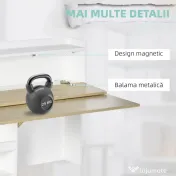 HOMCOM Birou suspendat, pliabil cu compartimente de depozitare pentru spatii mici, alb 