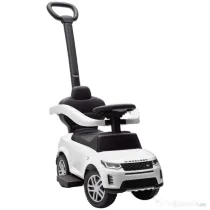 AIYAPLAY Mașinuță de Împins Licență Land Rover cu Mâner și Barieră, din PP și Oțel, 84x40x94.5 cm, Alb
