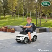 AIYAPLAY Mașinuță de Împins Licență Land Rover cu Mâner și Barieră, din PP și Oțel, 84x40x94.5 cm, Alb
