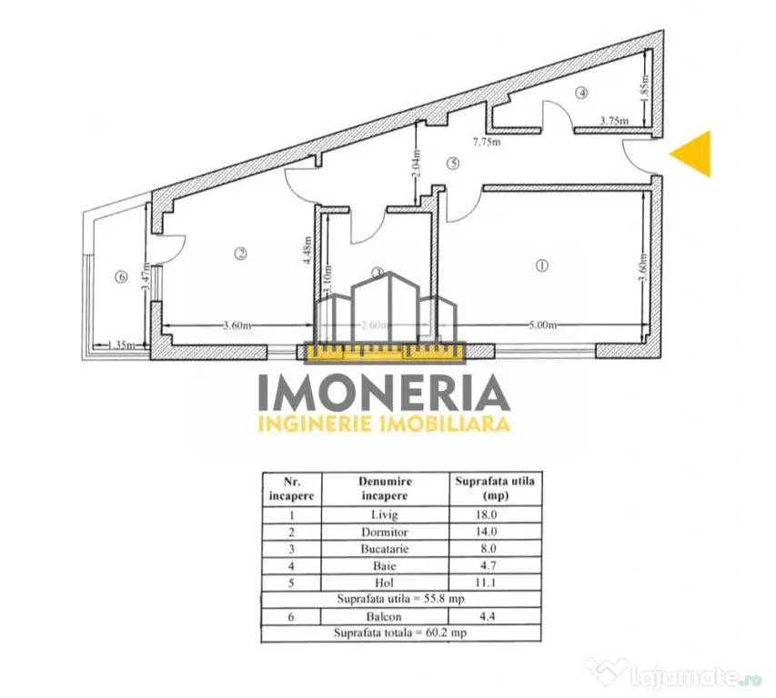 2 camere decomandat-parcare-0%comision-650 m metrou M.Bravu*