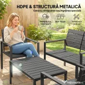 Outsunny Set Mobilier de Grădină cu Canapea, Fotolii și Măsuță, Ideal pentru Exterior