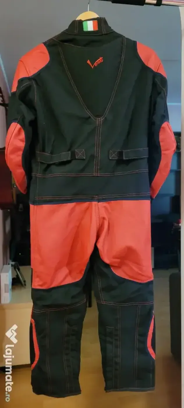 Combinezon moto, rosu cu negru, l, nou
