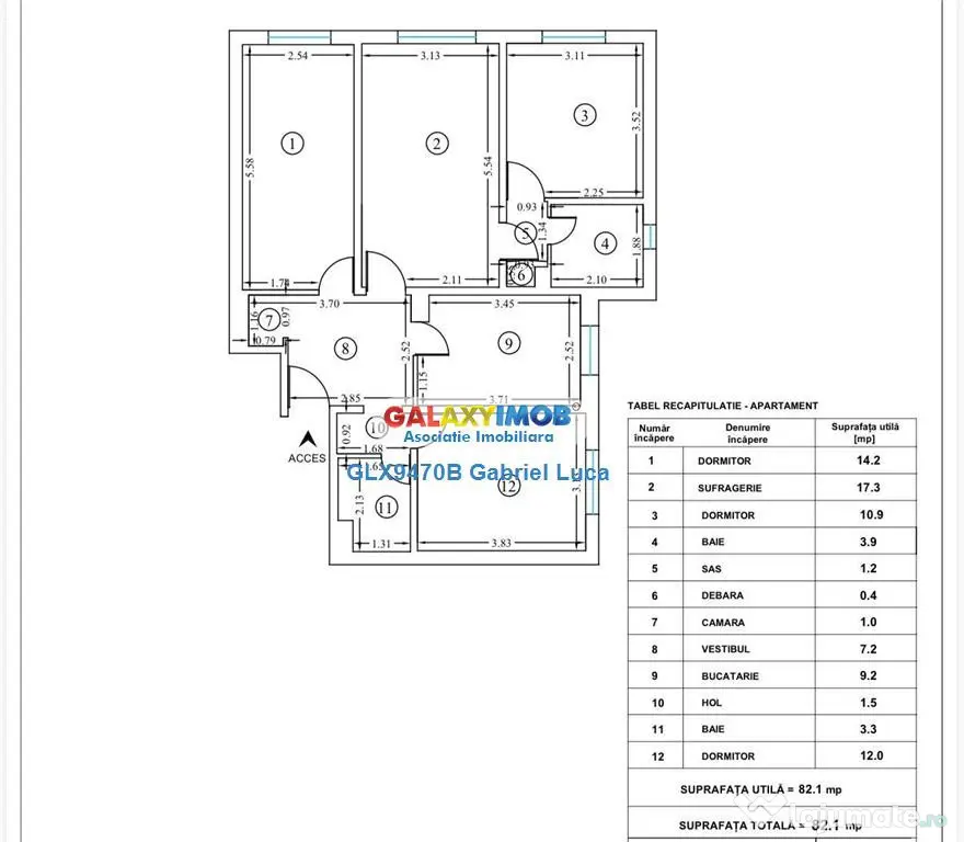 Comision 0% | Apartament 4 camere 82 mp | Decomandat | Podul