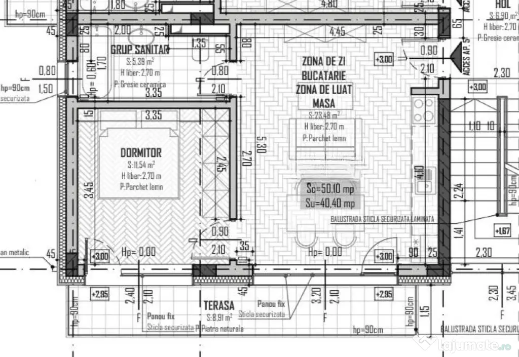 Apartament 2 camere, 40,40mp | Zona Petrom | Baciu |