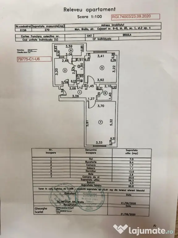 Comision Zero - 2 camere Ultracentral , suprafata 60mp, etaj