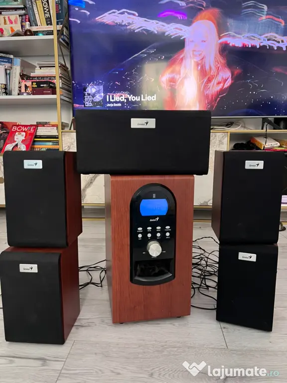Sistem audio Genius SW-HF 5.1 5005 – 150W RMS, Cherry Wood