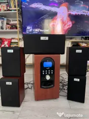 Sistem audio Genius SW-HF 5.1 5005 – 150W RMS, Cherry Wood