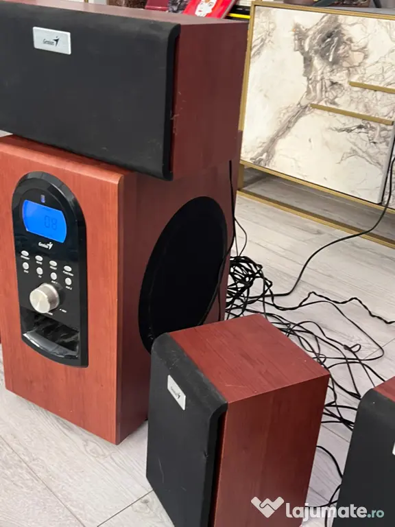 Sistem audio Genius SW-HF 5.1 5005 – 150W RMS, Cherry Wood