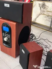 Sistem audio Genius SW-HF 5.1 5005 – 150W RMS, Cherry Wood