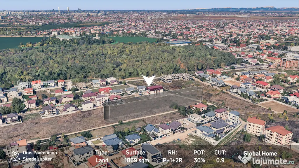 Teren Dezvoltare | 1.869 mp | PUD Aprobat | Str. Jupiter - P