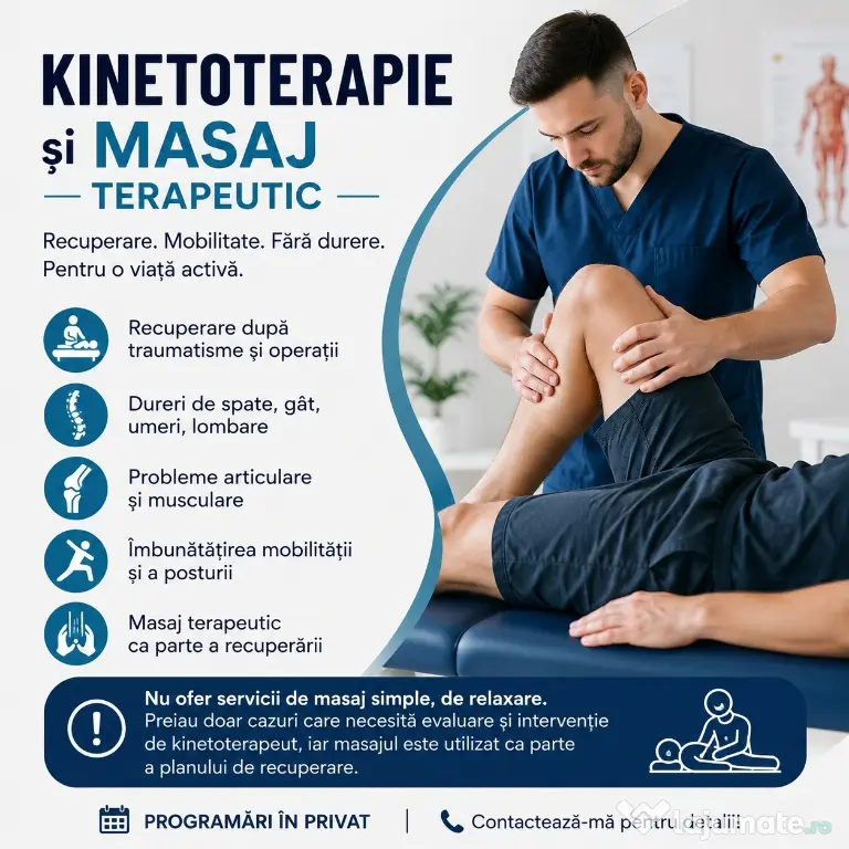 Kinetoterapie și masaj terapeutic la domiciliu
