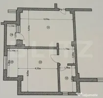Apartament 2 camere open space, 61.4 mp, zona Damila