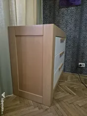Pat single, noptieră, comodă, Ventianni, Romina Furniture, lemn masiv, saltea 