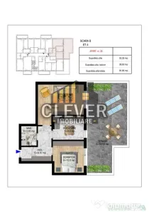 2 Camere | 91,85 mp Total | Terasa 39,5 mp | Etaj 4 | Pal...