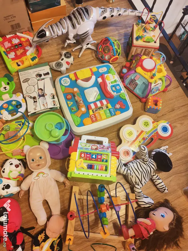Jucarii bebe lot - unele cu sunete, puzzel lemn - interactiv