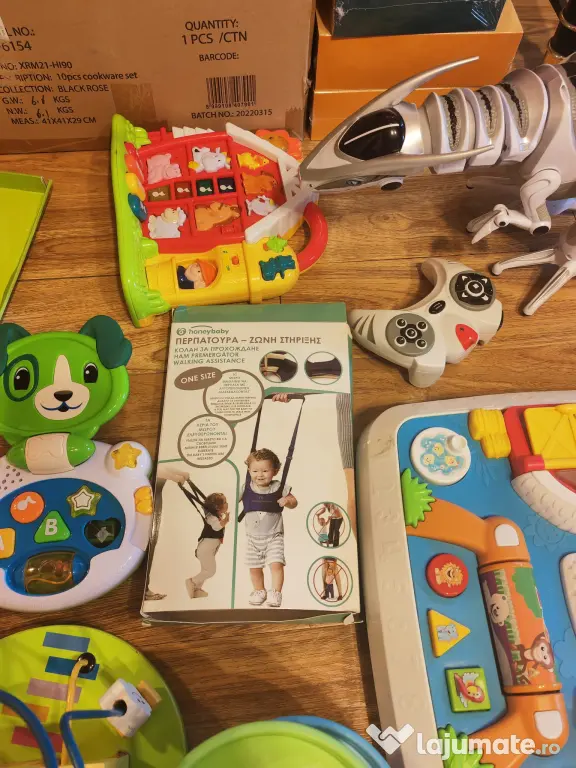 Jucarii bebe lot - unele cu sunete, puzzel lemn - interactiv