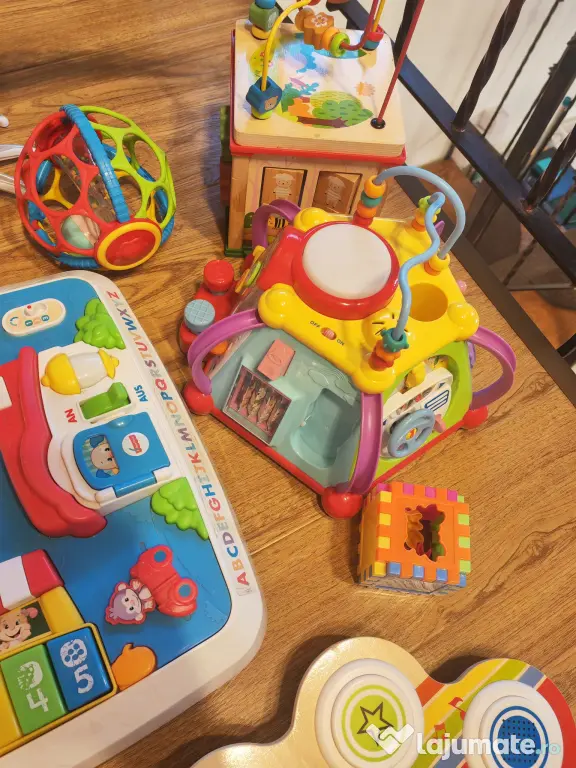 Jucarii bebe lot - unele cu sunete, puzzel lemn - interactiv
