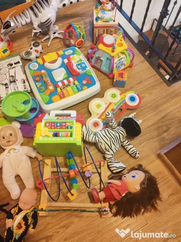 Jucarii bebe lot - unele cu sunete, puzzel lemn - interactiv