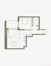 Apart 2 cam, 58 mp, etaj intermediar – Ansamblu rezidentia 