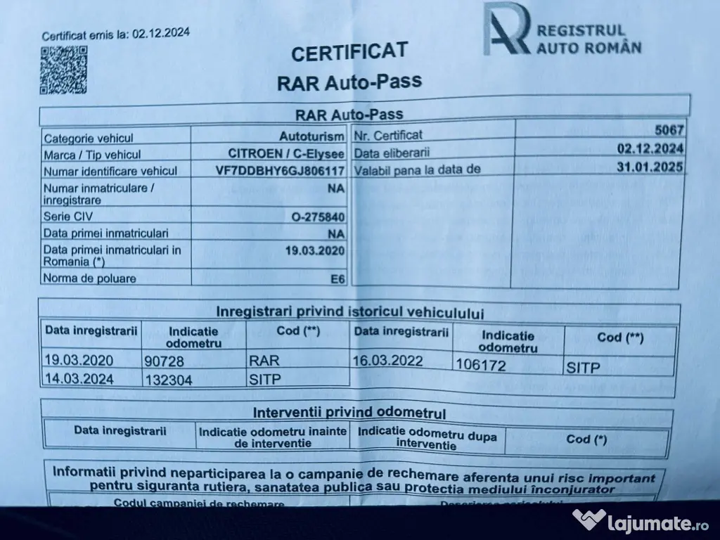 Citroen C-Elysée 2016 ~ 1.6Diesel Euro 6 ~ Clima Pilot Senz Park