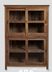 Dulap din Lemn Tec cu Vitrina 