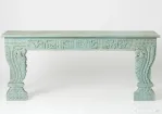 Consola din Lemn Sculptat - Albastra